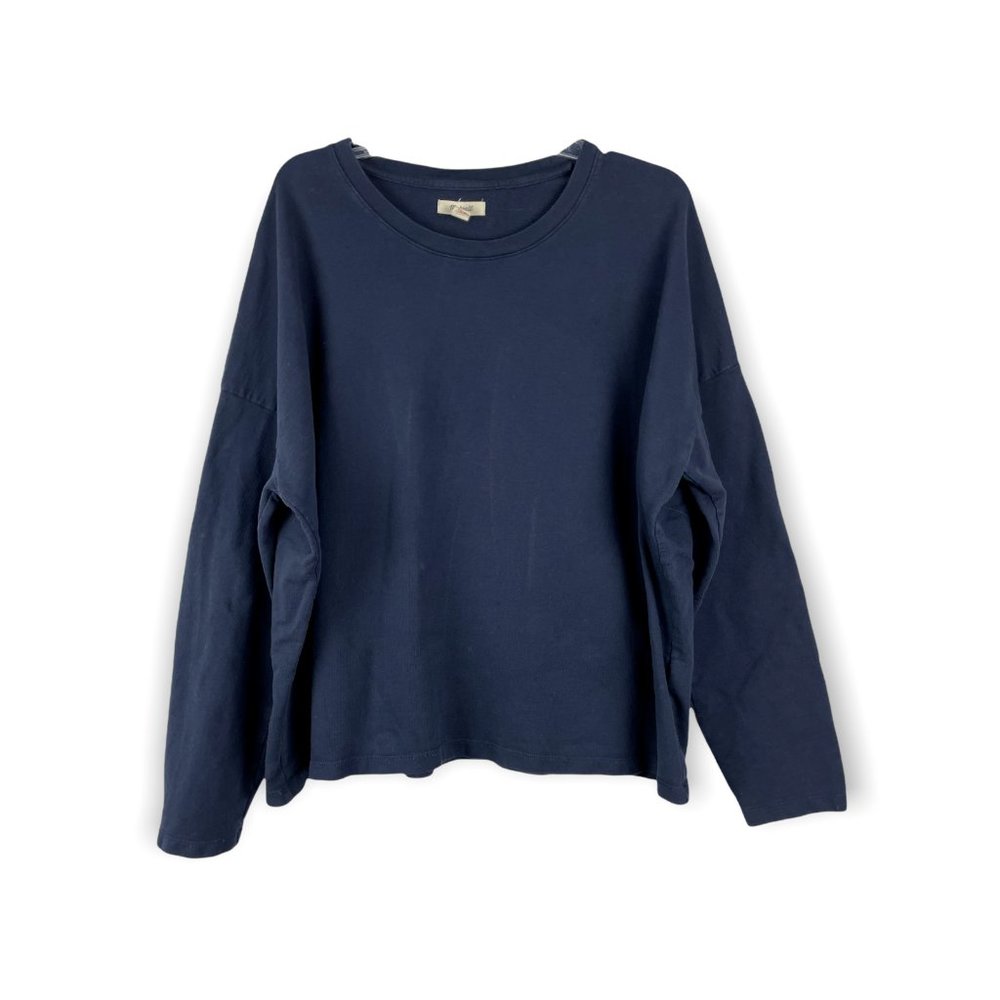 Madewell Top Pullover Cotton Jersey Blue